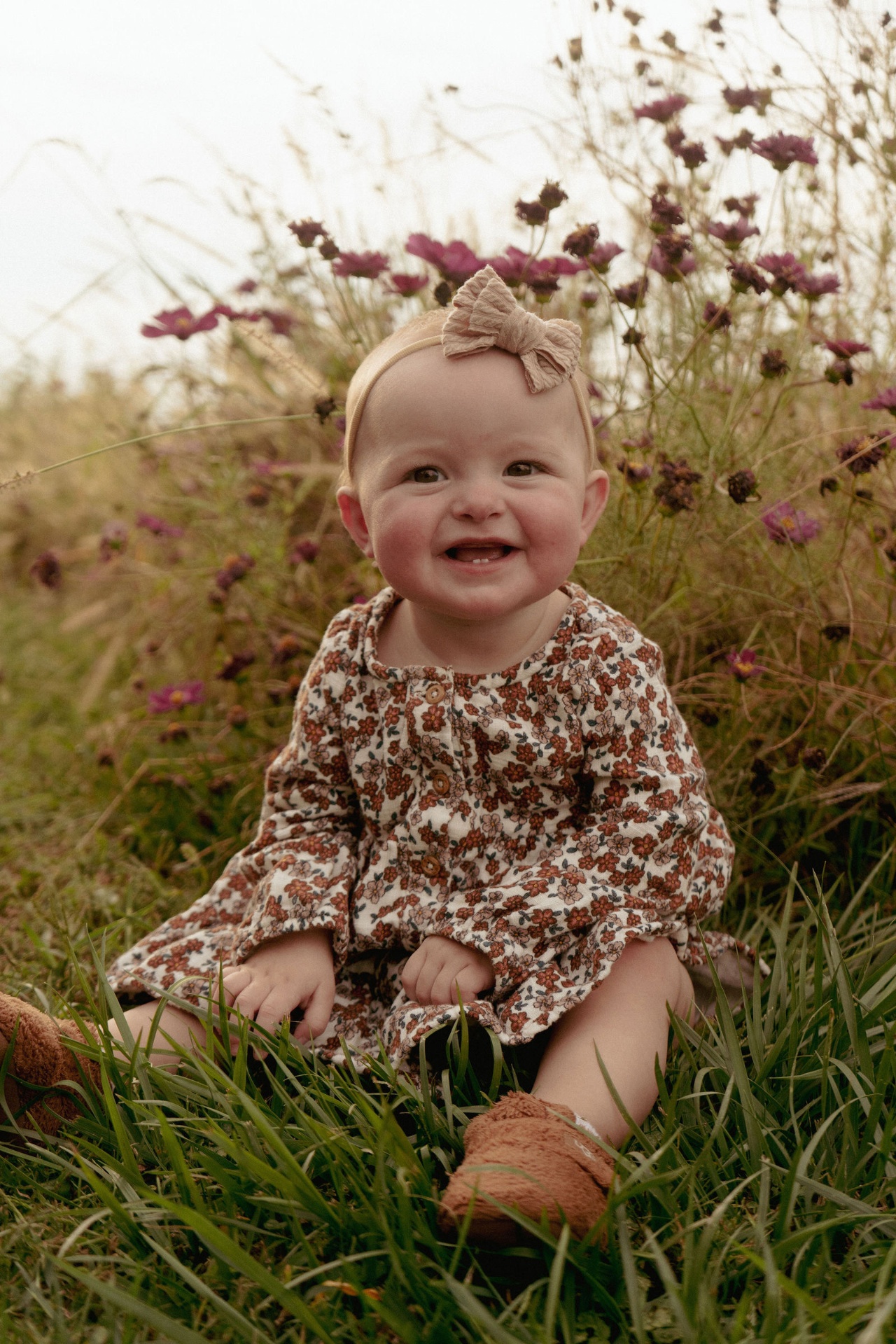 Baby in wildflowers